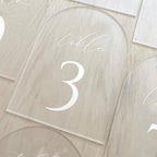 Frosted Arch Table Numbers for Wedding, 5x7 Inch Acrylic Table Numbers 1-10 with Stands, Frosted Acrylic Arch Tabletop Sign with Holder for Centerpiece, Reception, Wedding, Party, Event - Image 4