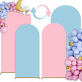 Arch Backdrop Cover Set of 2 (6FT/7.2FT) Double Color Wedding Gender Reveal Arch Cover Decorations Spandex Fitted Chiara Arch Backdrop Covers for Baby Shower Party Birthday Banquet (Pink-Blue) by Unknown
