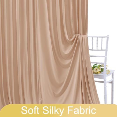 40ft x 10ft Wrinkle Free Nude Wedding Backdrop Curtains for Party Bridal Shower Reception Decorations Nude Fabric Curtain Backdrops Drapes for Photography Baby Shower Birthday Background - Image 6