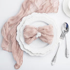 60 Pack Dusty Pink Cloth Napkins 21x21 Inches Dusty Pink Cheesecloth Napkins Set of 60 Washable Dinner Table Napkins for Wedding Bridal Baby Shower Party Rustic Boho Cotton Gauze Party Table Decor - Image 4