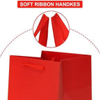 AZOWA Red Square Gift Bags with Tissue - 12 Inch Paper Bags with Handles Birthday Party Favor Christmas Wedding Gift Box Flowers Decoration (10 PCS, 12x12x12 in) - Image 3