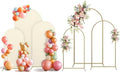 Arch Backdrop Stand and Cover Set, 3 Metal Balloon Arch Backdrop 7.2ft 6.6ft 6ft, Gold Arched Stand Frame for Wedding, Parties,Birthday, Backdrop Decorations (Beige,7.2ft+6.6ft+6ft) by Holldoor