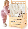 Wooden Baby Shower Crate Closet with Wheels, Pushable Gift Basket Storage by Lifesnug