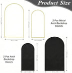 Arttown Arch Backdrop Stand Set, 7.2FT and 6FT, for Wedding Event Black - Image 2