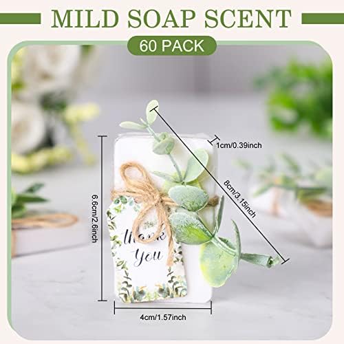 Demissle 60 Sets Mini Eucalyptus Soaps Baby Shower Favors for Guests Bulk - Image 3