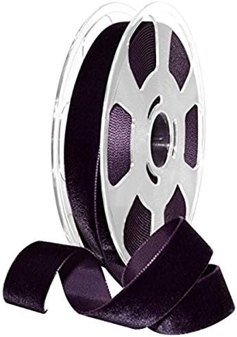 Morex Ribbon Velvet Ribbon Nylvalour, 7/8" x 11 Yd, Eggplant (01225/10-581) by MorexRibbon