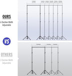Backdrop Stand Kit - 6 Widths, 10x10ft Adjustable Background Stand for Parties & Studio Photography - Image 2
