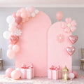 2 Set-7.2FT, 6FT Pale Pink Arch Backdrop Cover,Spandex Fitted Wedding Arch Stand Covers Round Top Chiara Arch Backdrop Stands Cover for Birthday Party Banquet Photo Background Decoration by WishCare