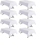 sancua 8 Pack White Table Cloth 60x102 Inch for 6 Feet Rectangle Tables by sancua