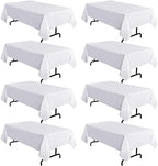 sancua 8 Pack White Table Cloth 60x102 Inch for 6 Feet Rectangle Tables by sancua