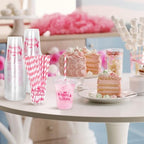 Whaline 50 Pcs 12 Oz Happy Birthday Disposable Plastic Cups with Lids and Straws Hot Pink Cold Beverage Drinking Cups for Home Kitchen Birthday Party Supplies - Image 7
