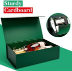 Dark Green Magnetic Gift Box for Christmas Presents, 13.85"x8.35"x4.45" - Image 3