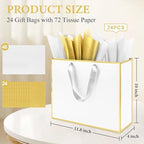 Addblu 24 Pack White Large Gift Bags with Handles & 72 Tissue Papers - Image 2