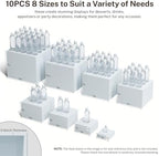 10 Pcs White Buffet Risers with Mini Sign and Marker, Food Risers Display Stands for Buffet Table Party Catering Dessert Jewelry Collectibles,Cube Nesting Boxes with Hollow Bottoms 8 Sizes (10" 9" 8" 7" 6" 5" 4" 4" 3" 3") - Image 2