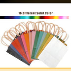 qiqee 100-Packs Paper Bags with Handles Bulk 8.26"×6"×3.15" Small Gift Bags 16 Different Senior Color Bags Multiple Uses（Small Size） - Image 4