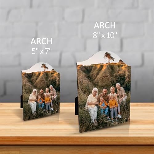 Buy4Wall Custom Desktop Photo Panel Print with Easel - Personalized Gifts for Woman Man Bachelorette - Arch Shape Tabletop Picture Frame Customized Photo Print - 5x7 inches - Image 3