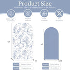 Moukeren Blue Toile De Jouy Arch Backdrop Cover 6ft and 7.2ft - Image 2