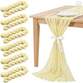 6 Pcs Butter Yellow Cheesecloth Table Runner 118" Cloth Runner by Windkream