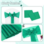 Pack of 25 Chiffon Chair Sashes for Wedding & Event Décor - Emerald Green - Image 5