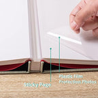 Large Photo Album Self Adhesive 4x6 8x10 10x12 13x12.8 Magnetic Scrapbook Album 12.6x11 Inch 60 Sticky Pages Linen Cover DIY Photo Album with A Metallic Pen and DIY Stickers(Grass - Image 5