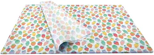Jillson & Roberts Printed Unfolded Gift Tissue 20" x 30", Sweet Strawberries, 240 Sheets - Image 2