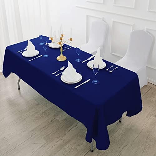 Fokitut 6 Pack Rectangle Tablecloth, 90x156 Inch, Stain Resistant and Wrinkle Polyester Table Cloth, Fabric Table Cover for Kitchen Dining, Wedding, Party, Holiday Dinner-Royal Blue - Image 5