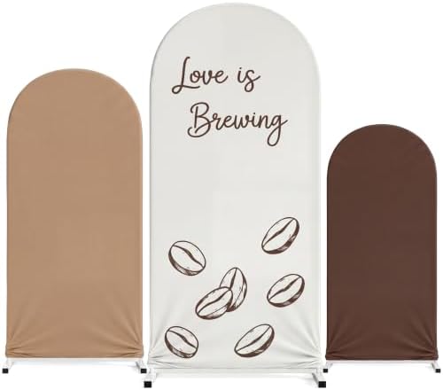 Tingjoo 3 Pcs Love is Brewing Arch Backdrop Cover, 4/5/6ft by Tingjoo