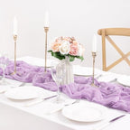 Lilac Purple Cheesecloth Table Runner Fall Wedding Party Decor, 12 Pack - Image 4