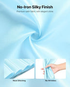 VEVOR Satin Chair Sashes Bows, Chair Ribbon Ties Back Sash, 7 x 108 inch, Wedding Reception Decoration, for Wedding Ceremony Baby Shower Party Events Banquet Cover Decoration (Light Blue, 100pcs) - Image 3