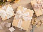 Vitalizart 3 Rolls Handmade Chiffon Silk Ribbon 1 1/2 Inch Nude & White with 3 Rolls Silk Satin Ribbon 1 1/2 inch Champagne & Nude - Image 7