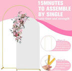 7.2FT Gold Metal Arch Backdrop Stand and White Arch Cover Set - Image 5
