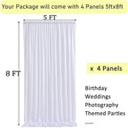 20ft x 8ft Wrinkle Free White Backdrop Curtains for Parties, 4 Panels Thick Polyester Photo Backdrop Drapes for Weddings Birthday Photography Background Curtains - Image 6