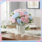 Geosar 16 Bundles Artificial Peonies Flowers,Light Pink, Light Blue - Image 4