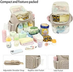 Small Diaper Bag Backpack Quilted Mini Baby Crossbody Diaper Bag Tote for Mom and Baby Girls Boys (Beige) - Image 3