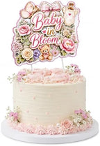 Baby in Bloom Cake Topper | Baby Shower Centerpiece Decoration | Floral Sign | Pink BBY in Bloom Party Decor - Image 4