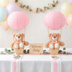 Sosation 6 Sets Hot Air Balloon with Bear Stick Glue Gun, Pink - Image 3