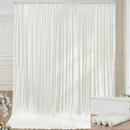 20×14ft Wrinkle Free Ivory Backdrop Curtain, Soft Silky Easy to Drape Cream Wedding Drapes for Backdrop, 4 Panels 5×14ft Photo Backdrop Curtains for Parties Birthday Photography Background Cloth by ENJOYYOURPARTY