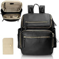 Omanmoli Diaper Bag Backpack Baby Diaper Bag Leather with 17 Diaper Bag Organizing Pouches,Changing Pad,Stroller Straps,4 Insulated Pockets,Black by Omanmoli