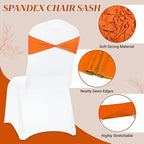 MDS Pack of 200 Spandex Chair Sashes Without Slider Buckles – Orange - Image 3