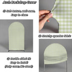 Plaids Arch Backdrop Cover for Silly Goose Baby Shower Arch Frame Stretchy Cover Gingham Kids 1st Birthday Party Fiesta Decorations (7.2x4ft Cover,Light Green) - Image 3