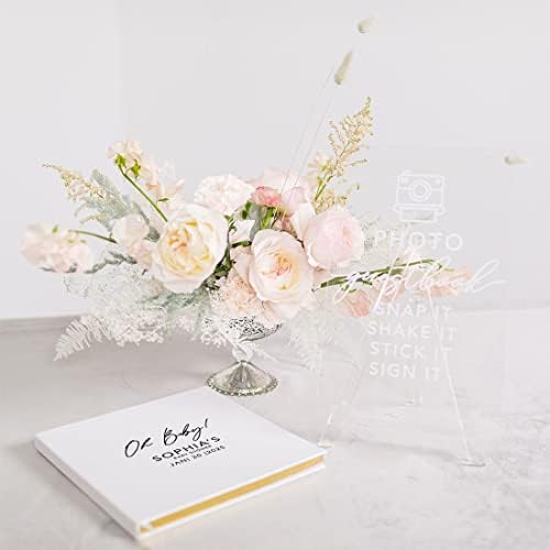 Andaz Press Personalized Baby Shower Guestbook with Gold Accents, Oh Baby Custom Guestbook, Gender-Neutral, White Guest Sign-in Registry, 120 Pages 8.5" Memories Book DIY Scrapbook Photo Album - Image 3