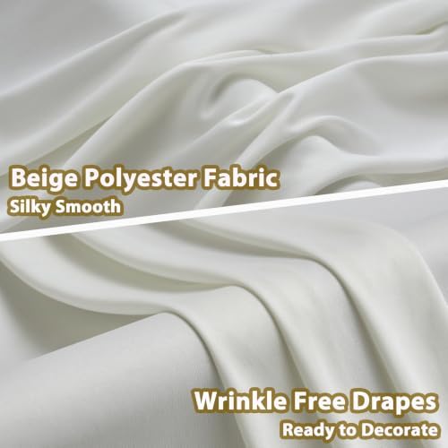 20×10 Beige Backdrop Curtains for Wedding Party Decorations Wrinkle Free - Image 3