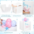 Kolldenn 28" Jumbo Gender Reveal Gift Box with Lid, Boy or Girl White Box - Image 3