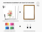 TwoDays Flower Bouquet Handprint Art Craft DIY Kit, Unique Gifts for Mom from Daughter or Son for Mother's Day Birthday Christmas, Gift for Grandma. (Floral-1, Brown) - Image 2