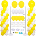 2‑Set Matte White Yellow Balloon Column Kit for Birthday&Baby Shower Party by KINNOGOLDLEAF