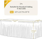 6 Pack Champagne Spandex Tablecloth for 4FT Rectangle Tables, Fitted Stretch Table Cover with Skirt, Wrinkle Free Washable Elastic Table Cloth for 4 Foot Folding Table, Wedding Banquet Baby Shower - Image 5