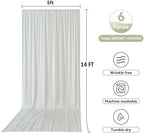 30ftx14ft Ivory Backdrop Curtains for Parties, Wrinkle Free Polyester Ivory Photo Backdrop Drapes 6 Panels 14 ft Long Back Drop Cloth for Wedding Birthday Photography Background Party - Image 5