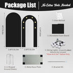 6FT Arch Backdrop with Stand, Lighted Set Wedding Birthday Party, Black - Image 3