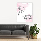 Andaz Press Custom Large Baby Shower Welcome Sign, 16" x 20", Watercolor Pink It's A Girl Personalized Canvas Welcome Sign, Signage Canvas Sign for Baby Sprinkle, Fall Baby Shower Decorations - Image 4