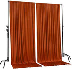 AK TRADING CO. 10 feet x 8 feet IFR Polyester Backdrop Drapes Curtains Panels with Rod Pockets - Wedding Ceremony Party Home Window Decorations - Rust - Image 2